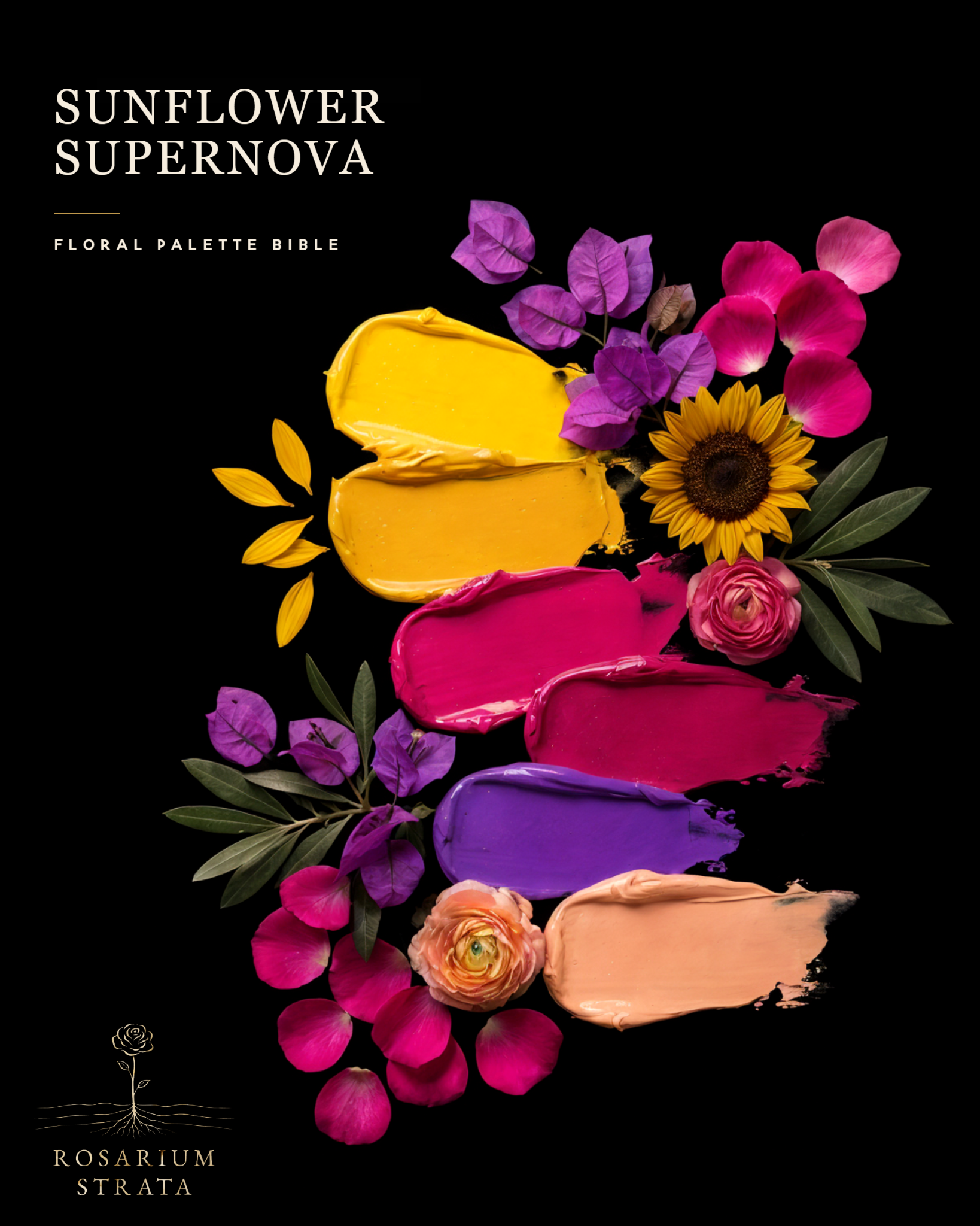 Sunflower Supernova editorial floral and paint study